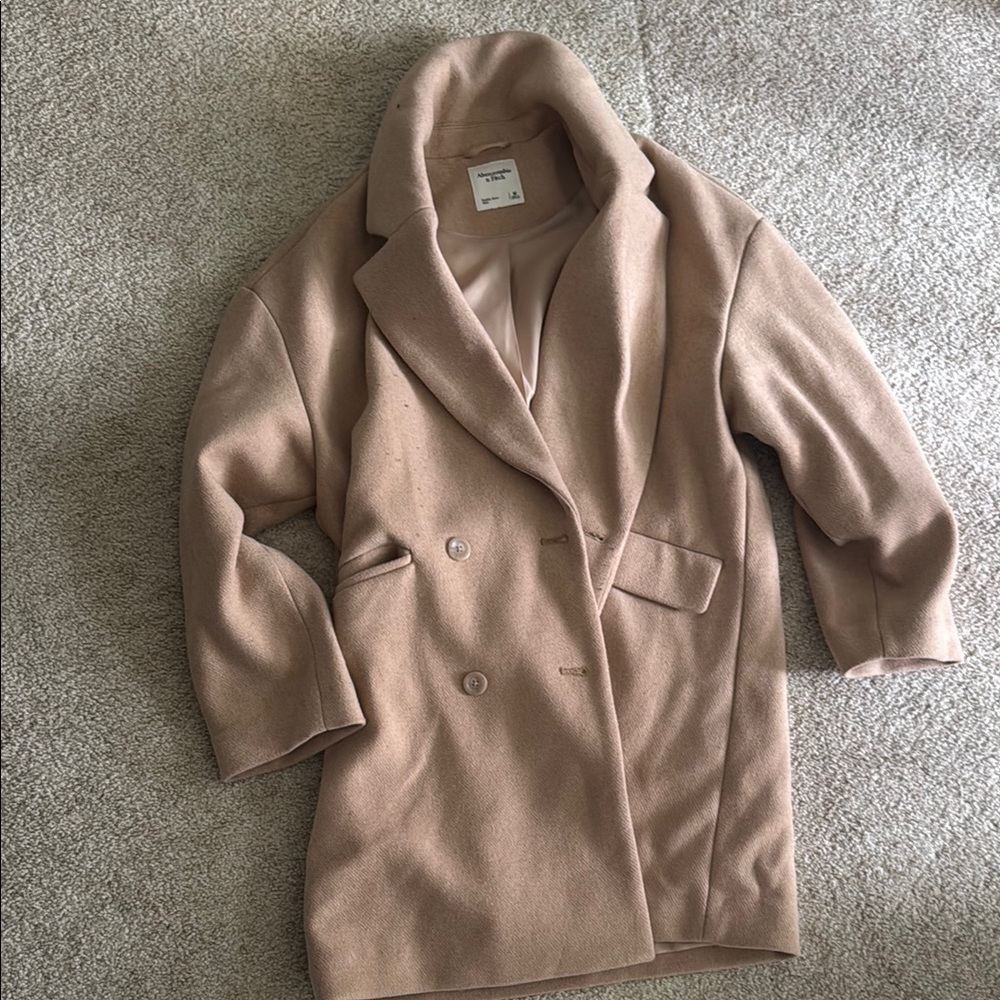 Abercrombie & Fitch Navy Pea Coat Classic Timeless Design